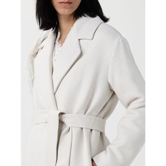 Twinset Fur Coat Woman Pearl - Picture 4 of 4